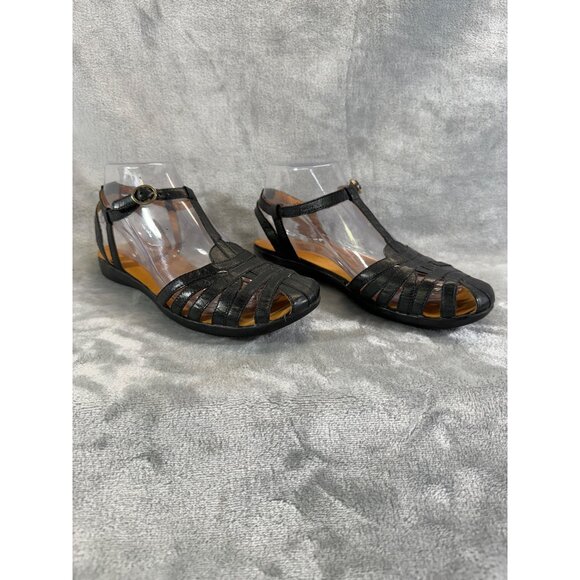 Baretraps Womens Shoes 6.5M  Ellary Black buckeled strap Sandals - Picture 1 of 16